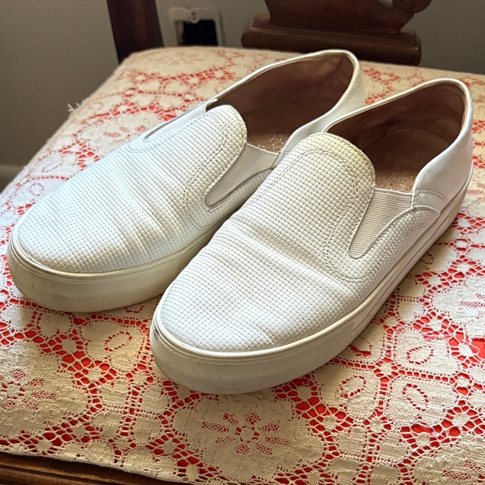 Vince Camuto White Slip-On Women's Flats